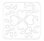 Hearts and leaves quilt design template