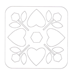 Flower and hearts quilt design templates