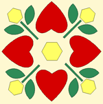 Flower and hearts applique templates