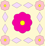 Flowers and diamonds applique templates