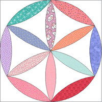 Joseph's Coat (Orange Peel) acrylic quilt templates