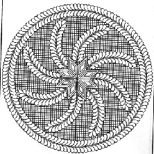 Feather Circle quilting stencil