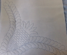 Pineapple feather quilting stencil