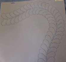 Feather corner quilting stencil