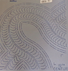 Feather corner quilting stencil