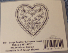 Large feather heart quilting stencil