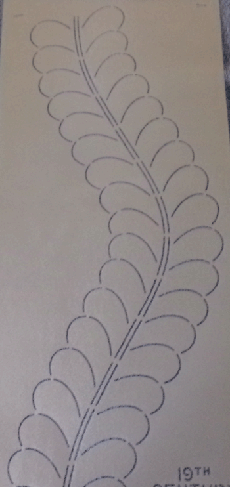 Feather border quilting stencil
