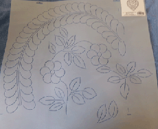 Large Feather Heart quilting stencil