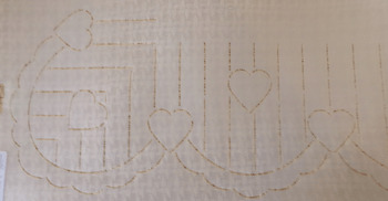 Heart scallop border quilting stencil