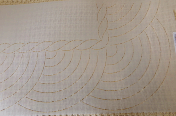 Bishop's fan border and corner quilting stencil